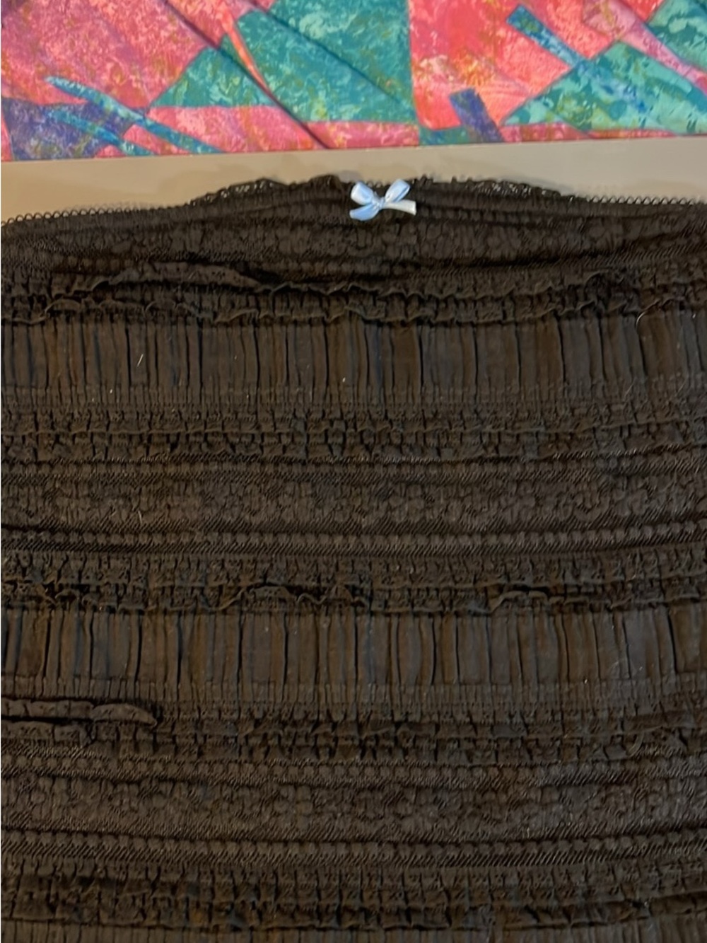 Aeropostale Black Elastic Waist Skirt with Lace Trim